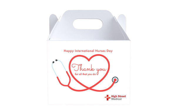 Red Stethoscope International Nurses Day Personalised Gable Favour Box