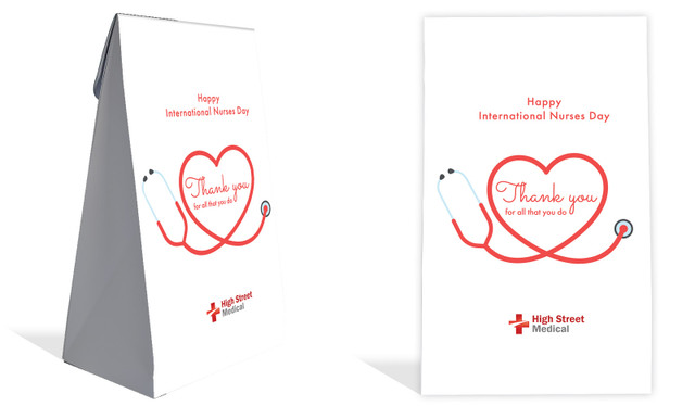 Red Stethoscope International Nurses Day Personalised Gusset Favour Bag