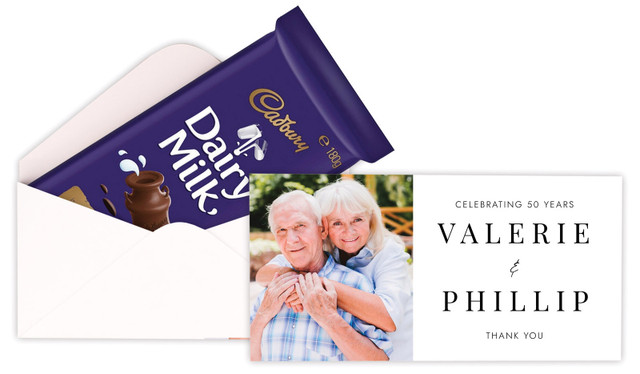 Simple Photo Anniversary Personalised Cadbury Bar Box