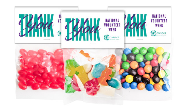 Thank You National Volunteer Week Personalised Lolly Bag With Topper