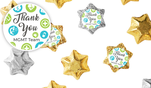 Dots International Nurses Day Personalised Foil Chocolate Stars