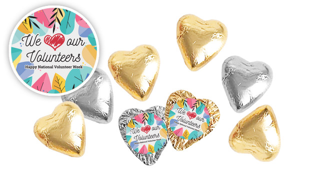 We Love Volunteer Week Foil Chocolate Hearts