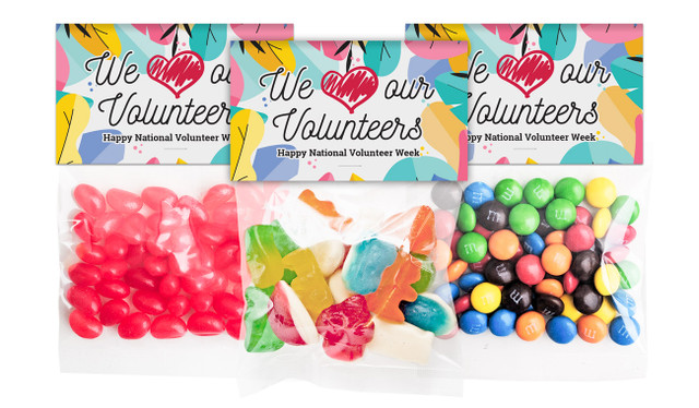 We Love Volunteer Week Personalised Lolly Bag With Topper