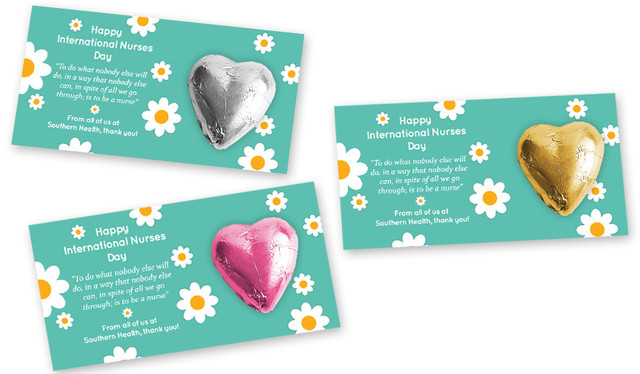 Daisy Nurses Day Chocolate Heart Card