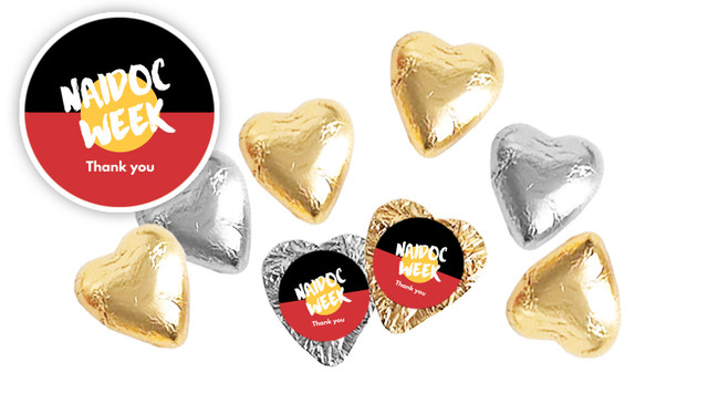 Aboriginal Flag NAIDOC Week Foil Chocolate Hearts