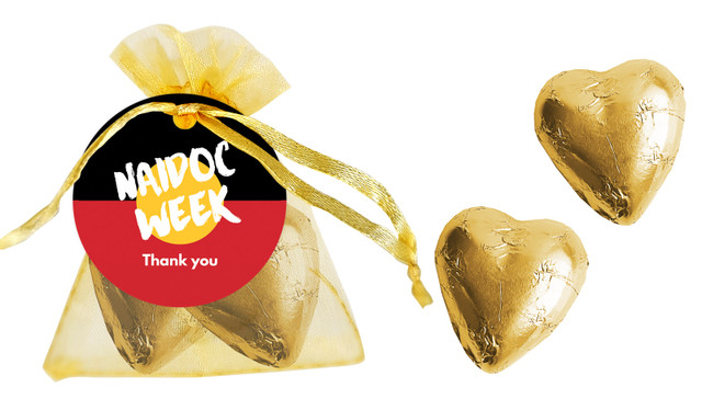 Aboriginal Flag National NAIDOC Week Organza Bags With Hearts