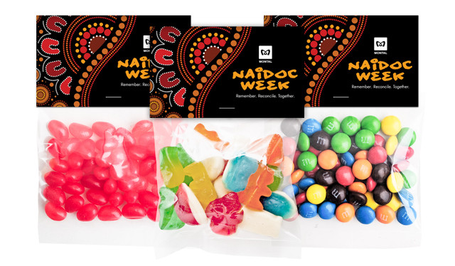 Earth Colours NAIDOC Week Personalised Lolly Bag With Topper