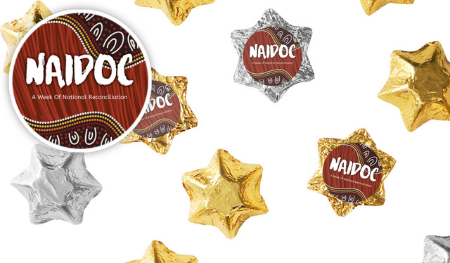 Flowing Indigenous National NAIDOC Week Personalised Foil Chocolate Stars