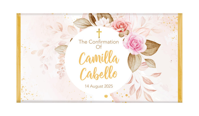 Pretty Roses Confirmation Personalised Chocolate Bars