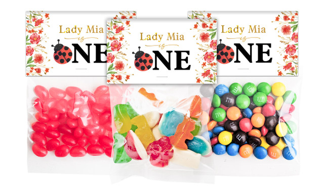 Lady Bug Lolly Bags With Custom Topper (Choice Of Filling)