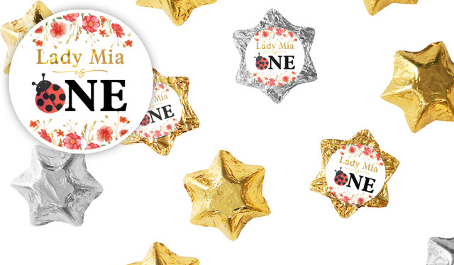 Lady Bug 1st Birthday Chocolate Star