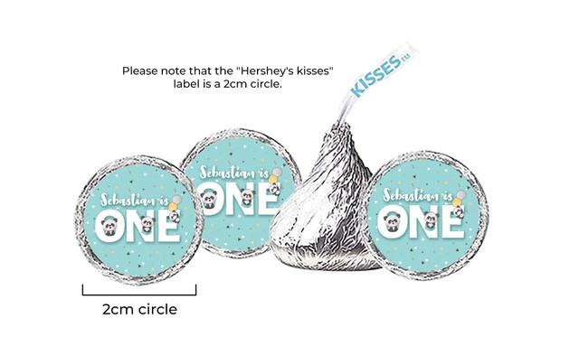 Panda Personalised 1st Birthday Hershey's Kisses