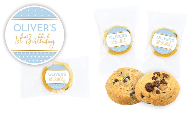 Polkadot Blue 1st Birthday Bite-Size Cookie 5g