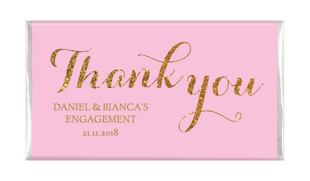 Golden Thank You Personalised Engagement Chocolates