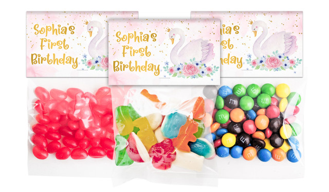 Swan Princess Lolly Bags With Custom Topper (Choice Of Filling)
