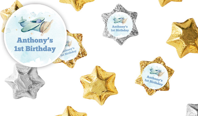 Vintage Plane 1st Birthday Chocolate Star