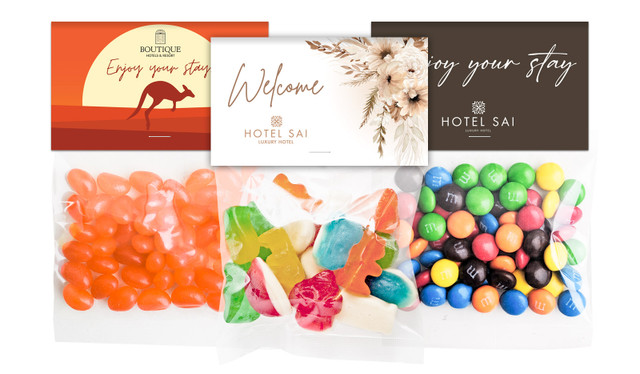 Branded Hotel Lolly Bags With Topper (Choice Of Fillings)