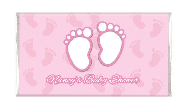 Baby Feet In Pink Baby Shower Personalised Chocolate Bar