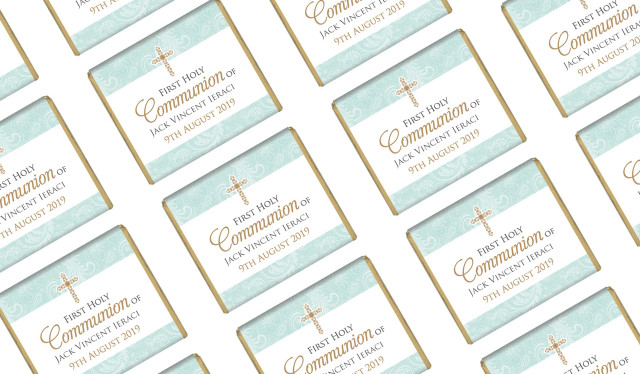 Lace Blue First Holy Communion Mini Chocolates