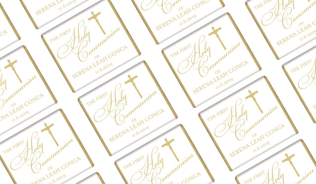 Gold Writing Personalised Mini Chocolates