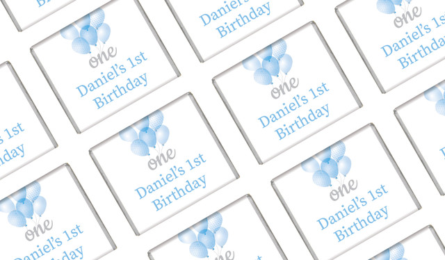 Balloon Personalised 1st Birthday Mini Chocolates