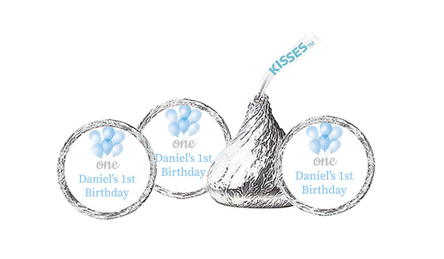 Balloon Personalised 1st Birthday Hershey's Kisses