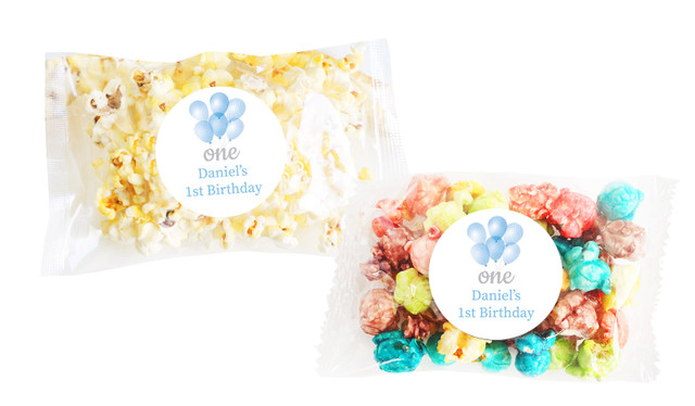 Balloon Custom 1st Birthday Popcorn Bags