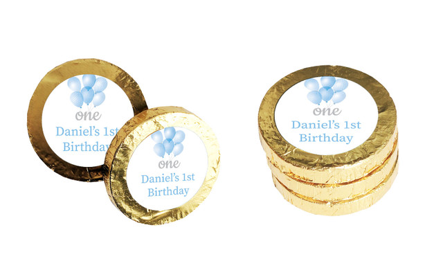 Balloon Personalised 1st Birthday Chocolate Coin
