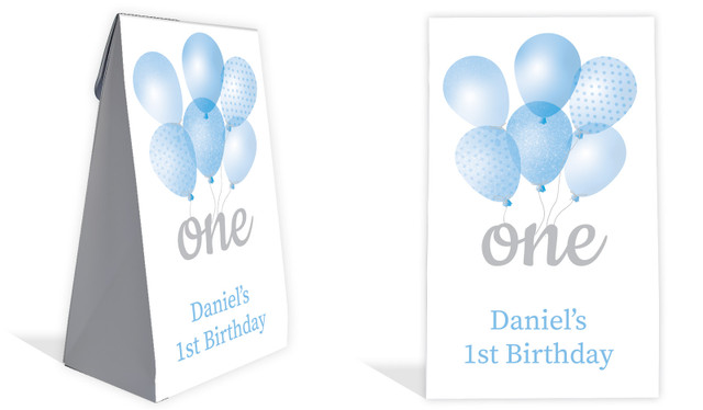 Balloon 1st Birthday Party Personalised Gusset Favour Bag