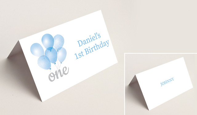 Balloon 1st Birthday Place Card