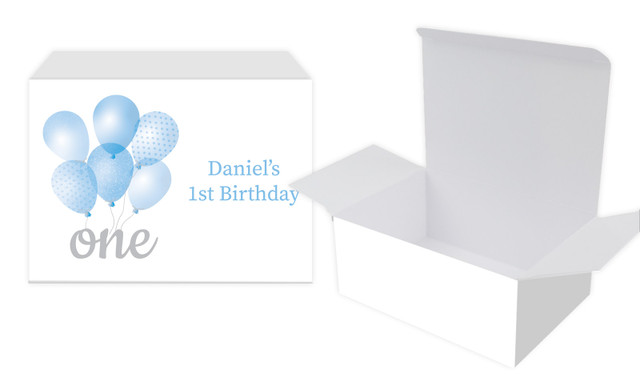 Balloon 1st Birthday Personalised Tuck Box