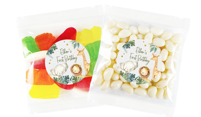 Animal Safari 1st Birthday Custom Lolly Bag (Choice Of Fillings)