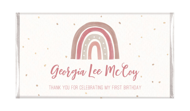 Boho Rainbow Personalised 1st Birthday Chocolate Bars