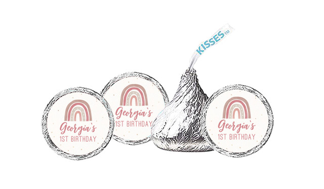 Boho Rainbow Personalised 1st Birthday Hershey's Kisses