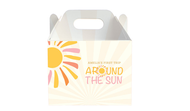 First Trip Around The Sun 1st Birthday Party Gable Favour Box