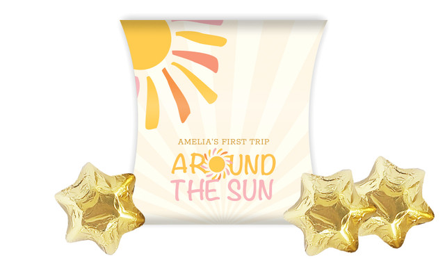 First Trip Around The Sun 1st Birthday Party Pillow Boxes