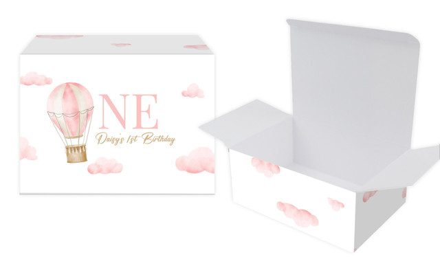 Hot Air Balloon Personalised 1st Birthday Tuck Box