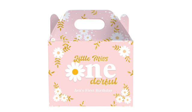 Little Miss Onederful Personalised 1st Birthday Party Gable Favour Box