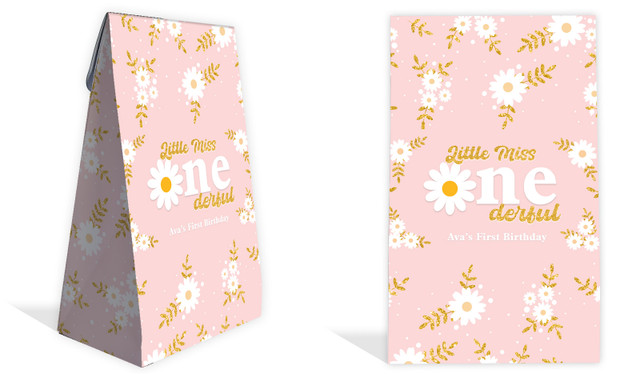 Little Miss Onederful Personalised 1st Birthday Party Gusset Favour Bag