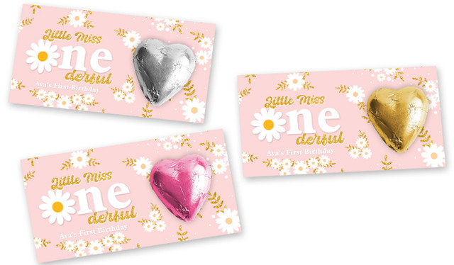 Little Miss Onederful Personalised 1st Birthday Heart Card
