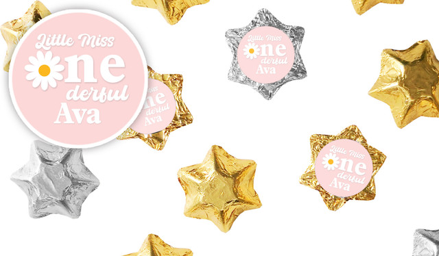 Little Miss Onederful Personalised 1st Birthday Chocolate Star