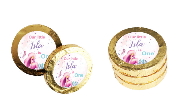 Oneder The Sea Personalised 1st Birthday Chocolate Coin