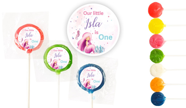 Oneder The Sea Personalised 1st Birthday 3cm Mini Lollipops