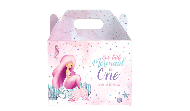 Oneder The Sea Personalised 1st Birthday Party Gable Favour Box