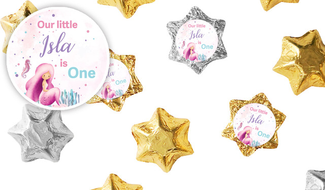 Oneder The Sea Personalised 1st Birthday Chocolate Star