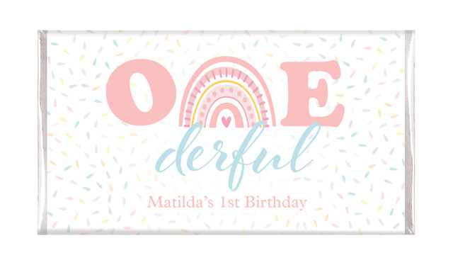 Oneder Rainbow Personalised 1st Birthday Chocolate Bars