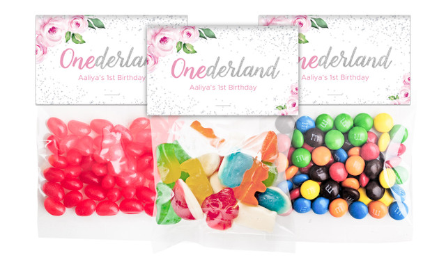 Onederful Personalised Lolly Bags With Topper (Choice Of Filling)