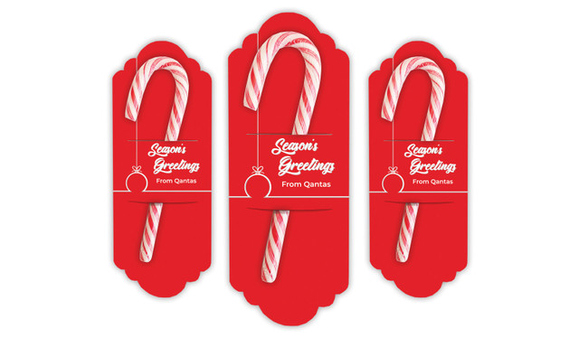 Bauble Outline Christmas Personalised Candy Cane Card