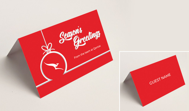 Bauble Outline Christmas Place Cards With Guest Names