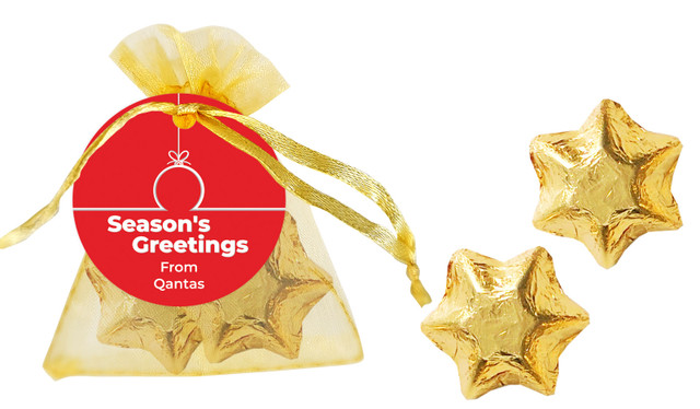 Bauble Outline Christmas Organza Bag With Swing Tag